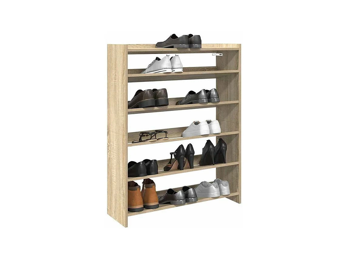 Étagère à chaussures chêne sonoma 80x25x100 bois d'ingénierie