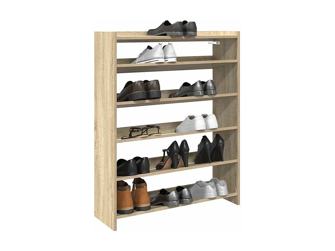 Étagère à chaussures chêne sonoma 80x25x100 bois d'ingénierie