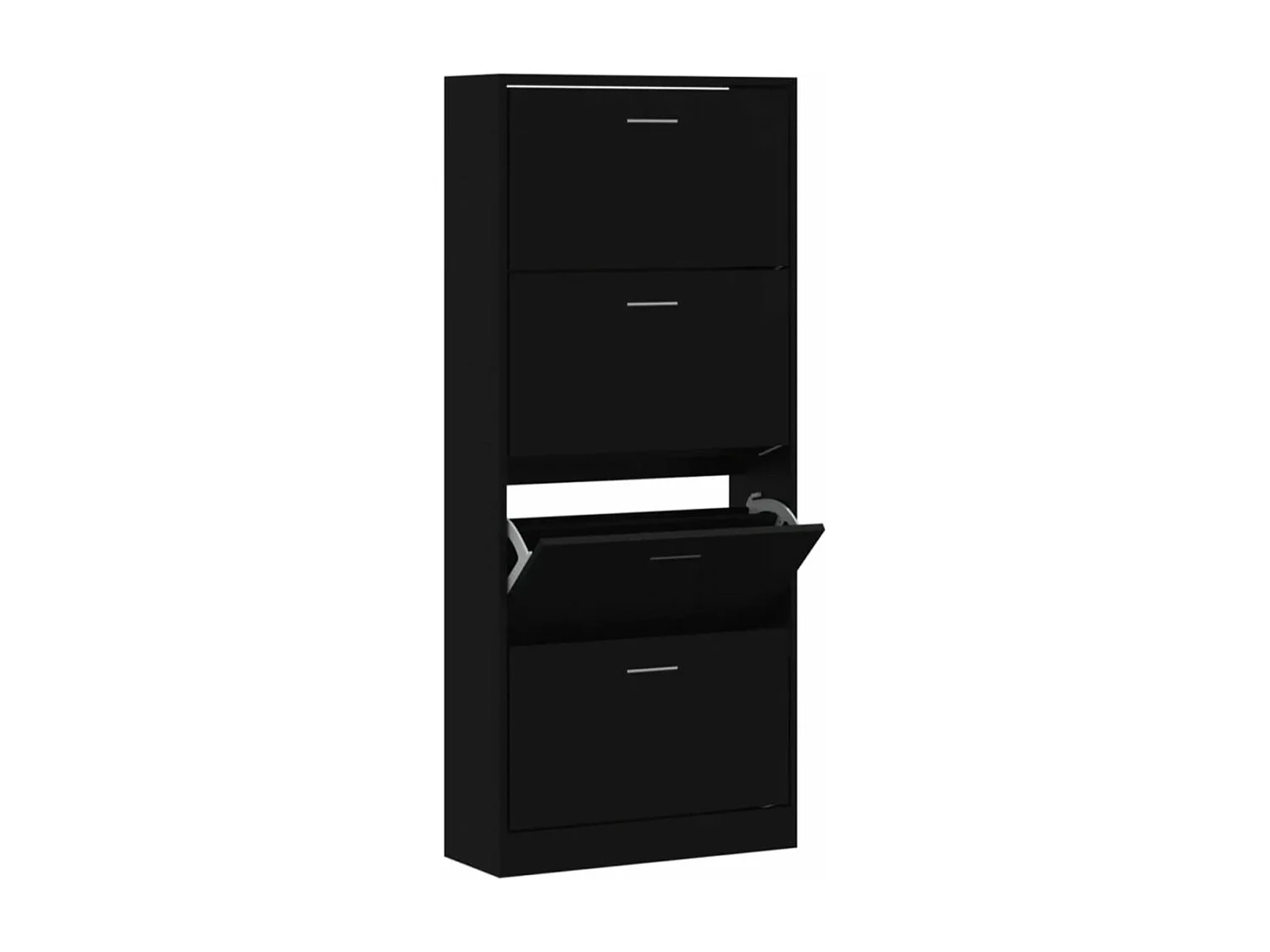 Armoire à chaussures en bois Puerto L63xH147xP24 – 4 portes rabattables-Couleur Chêne clair