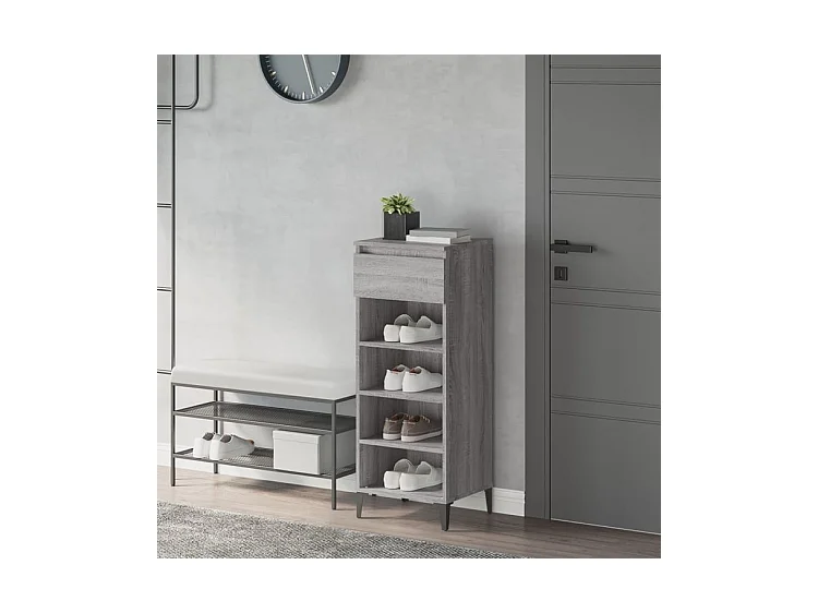 Étagère à chaussures Sonoma gris 40x36x105 Bois ingénierie