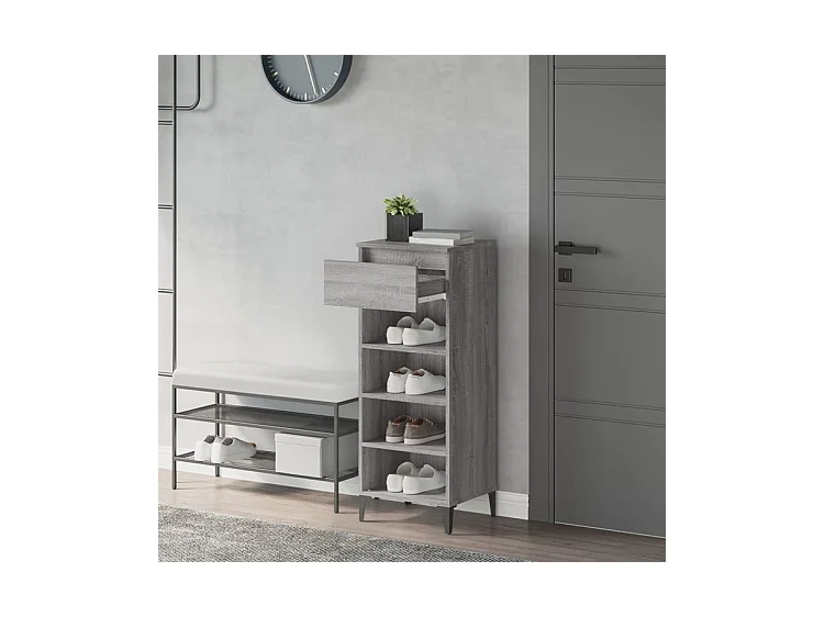 Étagère à chaussures Sonoma gris 40x36x105 Bois ingénierie