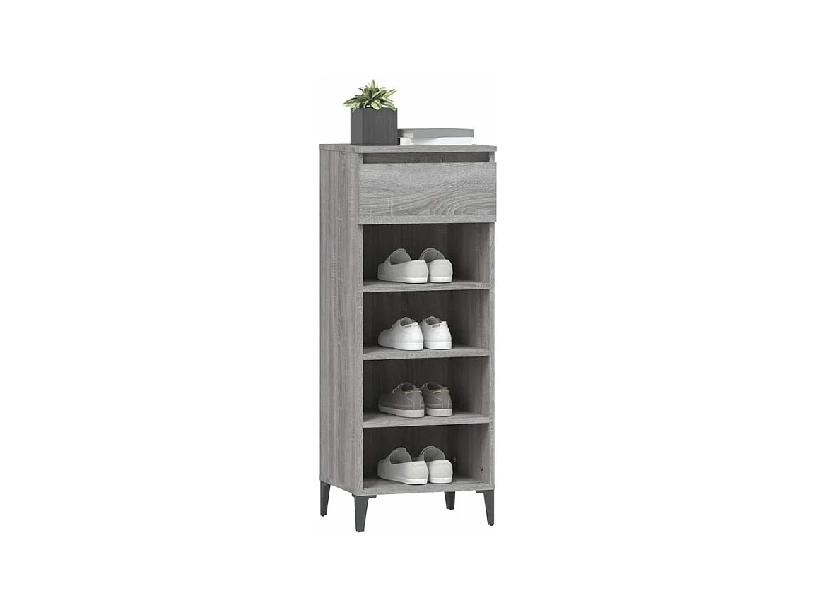Étagère à chaussures Sonoma gris 40x36x105 Bois ingénierie