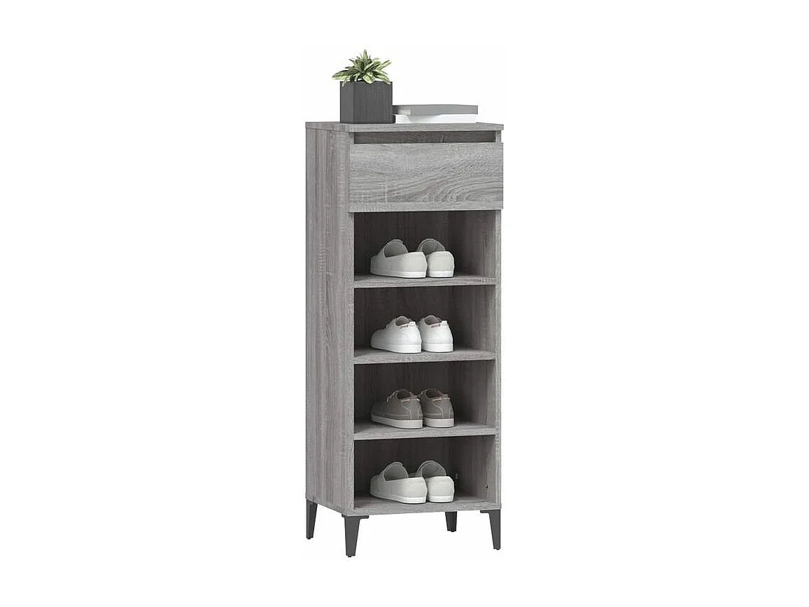 Étagère à chaussures Sonoma gris 40x36x105 Bois ingénierie