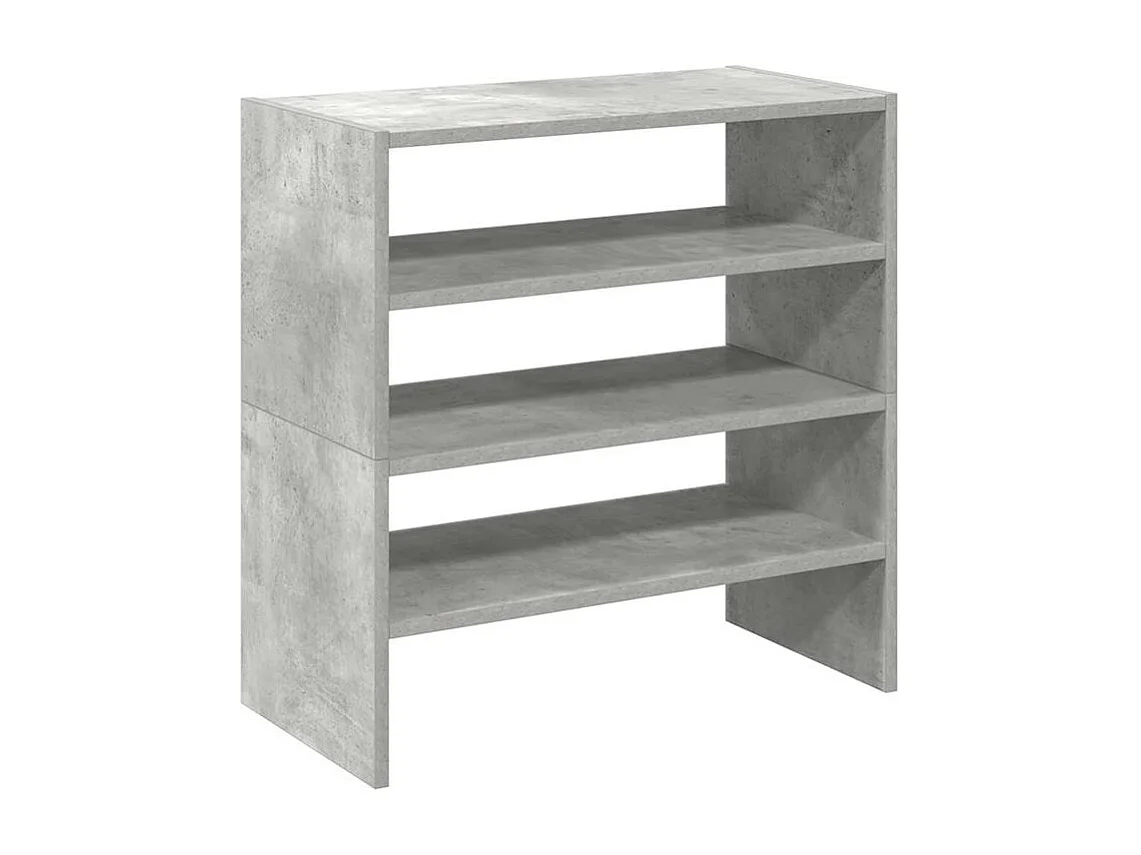 Étagères à chaussures 2 pcs empilable gris béton 60x30x30,5