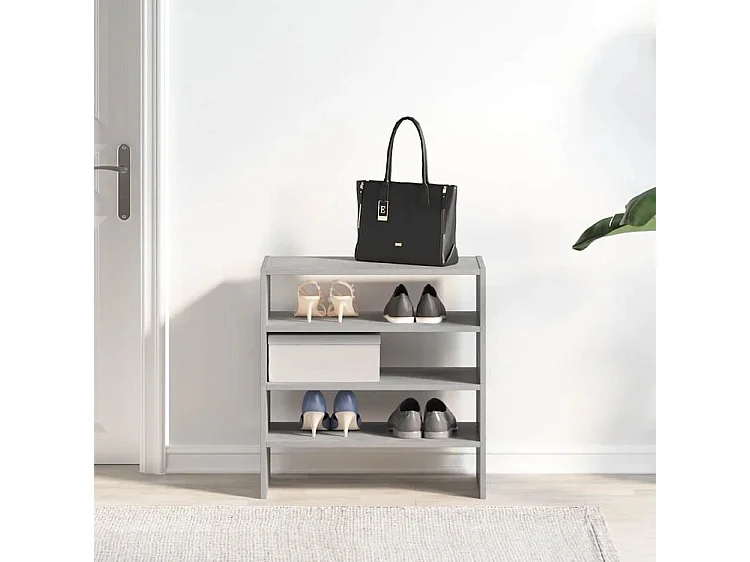 Étagères à chaussures 2 pcs empilable gris béton 60x30x30,5