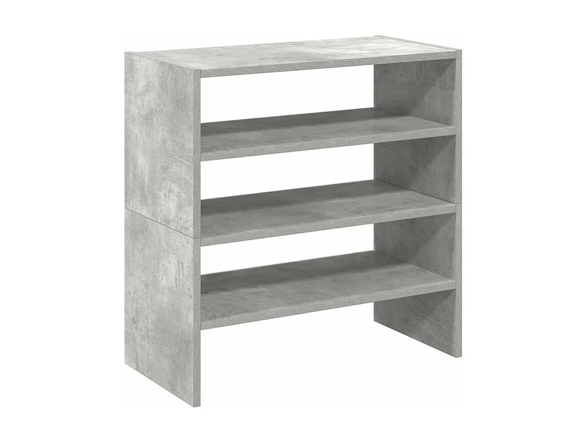 Étagères à chaussures 2 pcs empilable gris béton 60x30x30,5