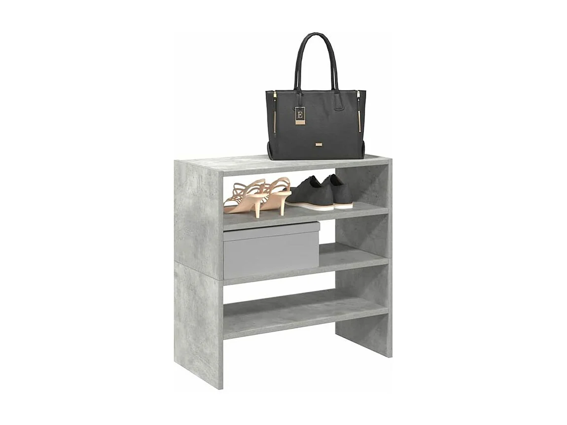 Étagères à chaussures 2 pcs empilable gris béton 60x30x30,5