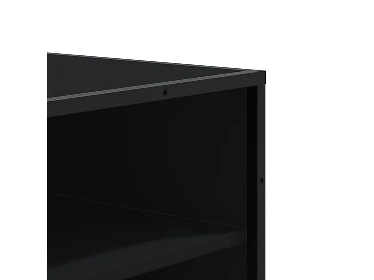 Meuble à chaussures noir 75x38x97,5 bois d'ingénierie métal