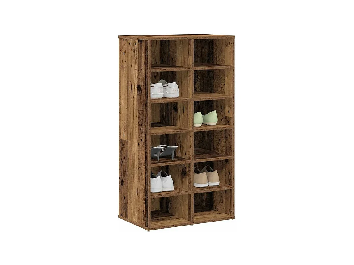 Étagère à chaussures vieux bois 54x34x100,5 bois d'ingénierie