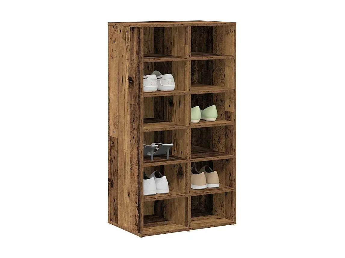 Étagère à chaussures vieux bois 54x34x100,5 bois d'ingénierie