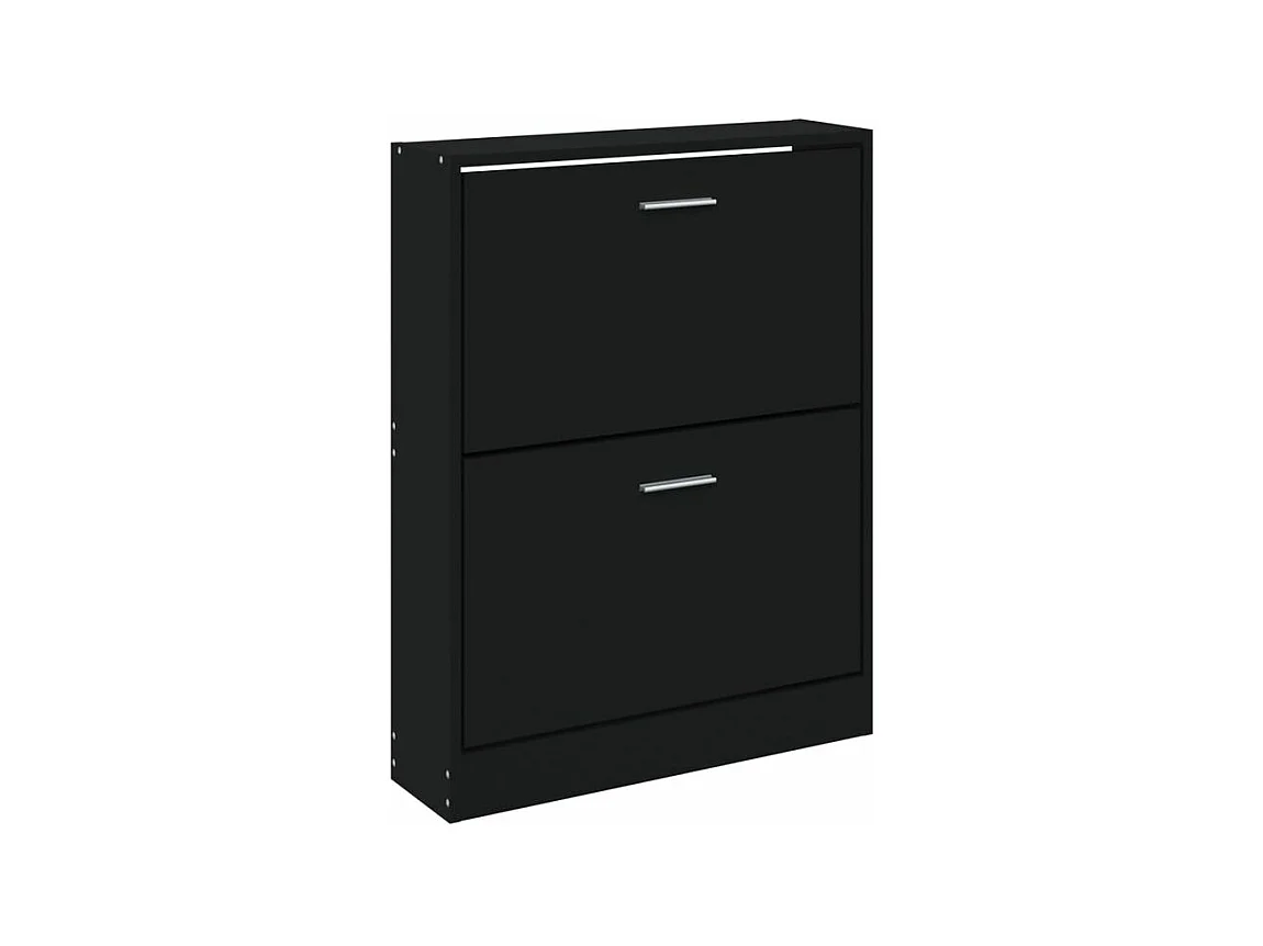 Armoire à chaussures en bois Puerto L59xH81xP17 – 2 portes rabattables-Couleur Noir