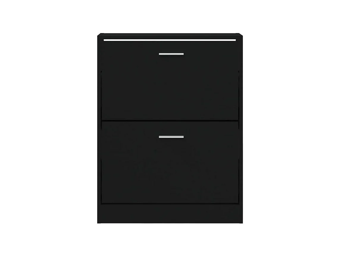 Armoire à chaussures en bois Puerto L59xH81xP17 – 2 portes rabattables-Couleur Noir