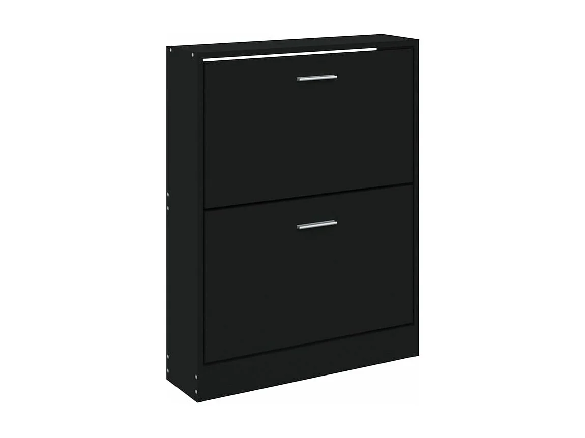 Armoire à chaussures en bois Puerto L59xH81xP17 – 2 portes rabattables-Couleur Noir