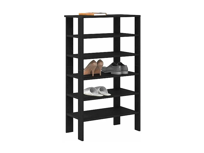 Étagère à chaussures noir 61x32x105 bois d'ingénierie