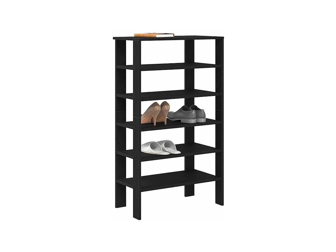 Étagère à chaussures noir 61x32x105 bois d'ingénierie