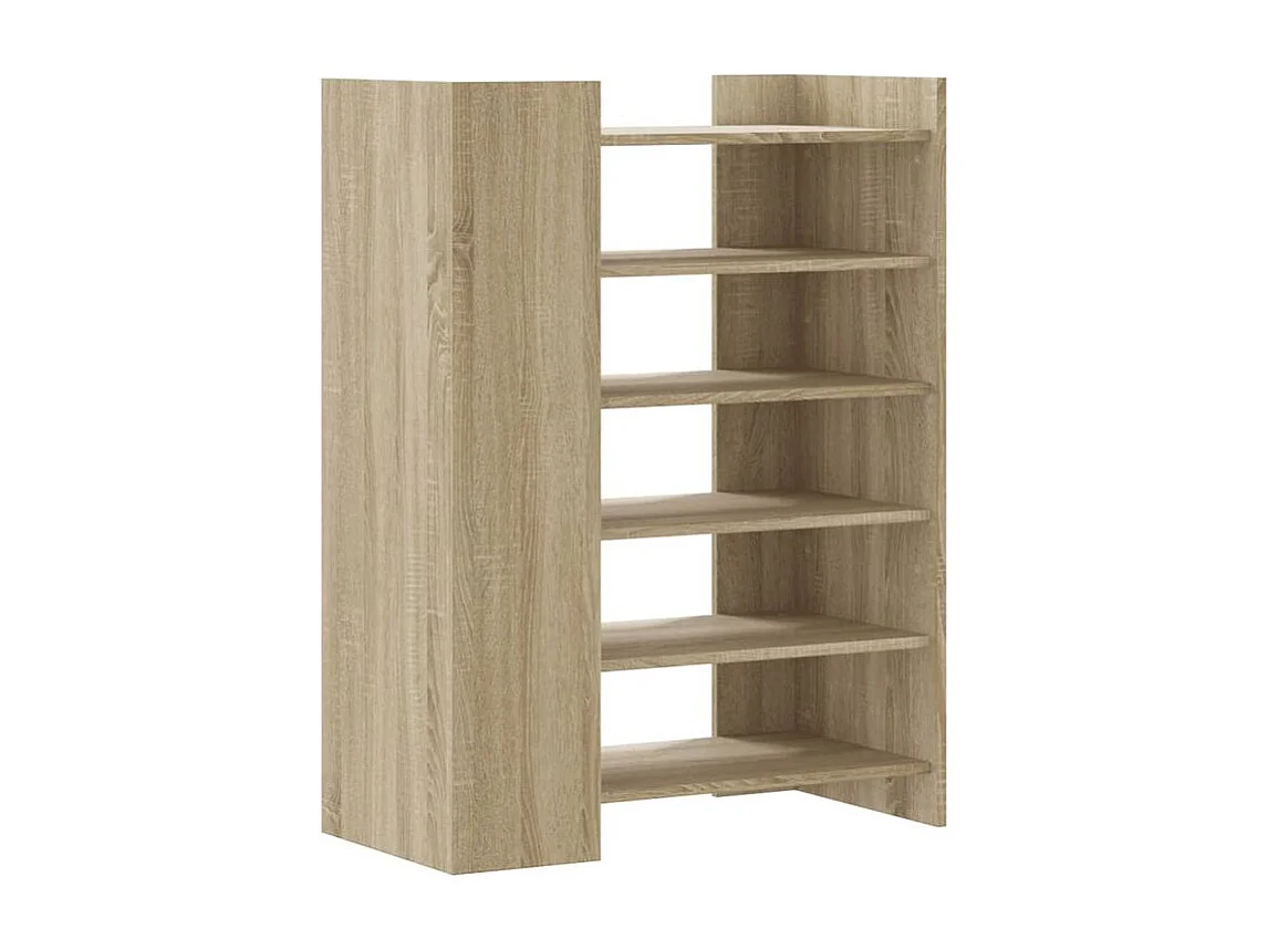 Etagères à chaussures en bois Lizza L75xH100xP38 – Élégance et praticité-Couleur Chêne clair