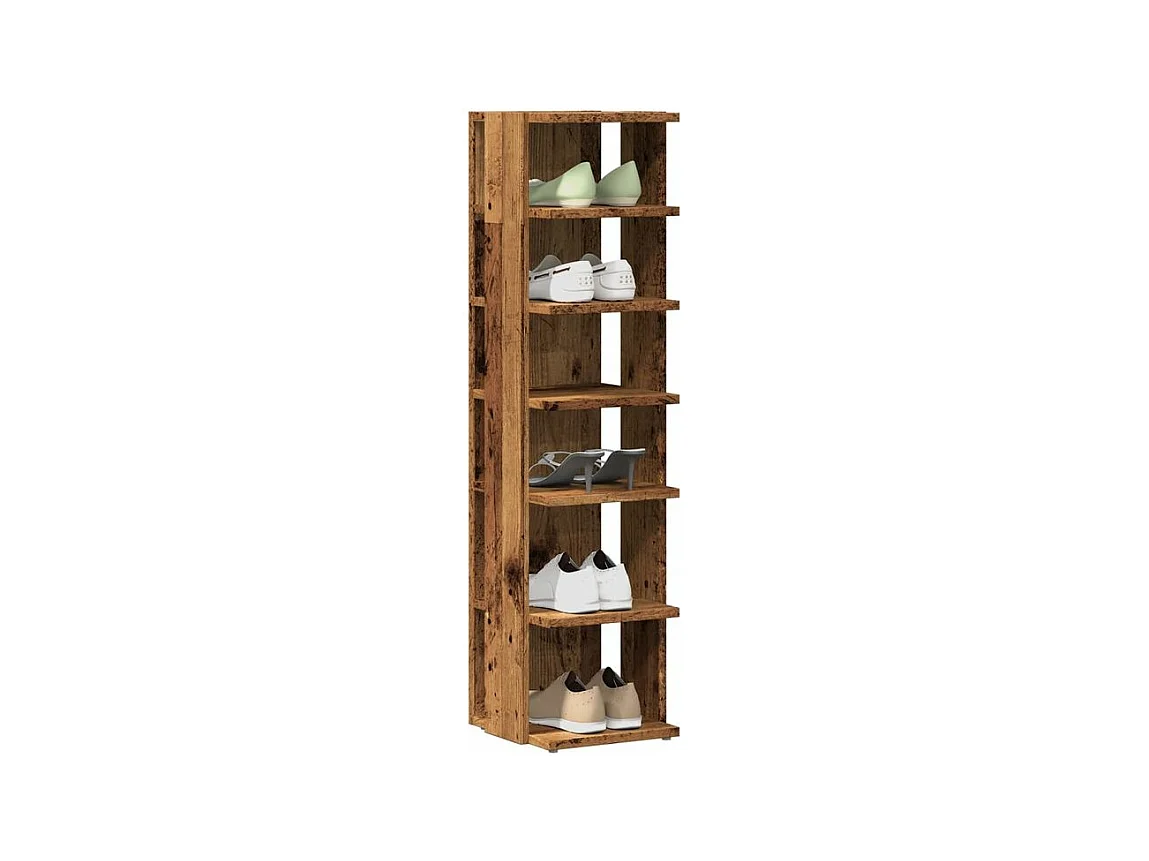 Armoire à chaussures vieux bois 28x27x102 bois d'ingénierie