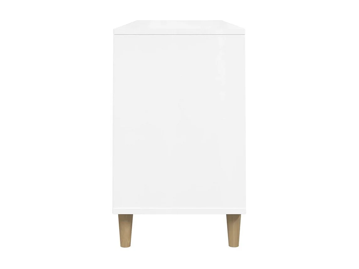 Meuble à chaussures Briko – Style et rangement optimal-Couleur Blanc brillant-Modèle de pieds Naturel