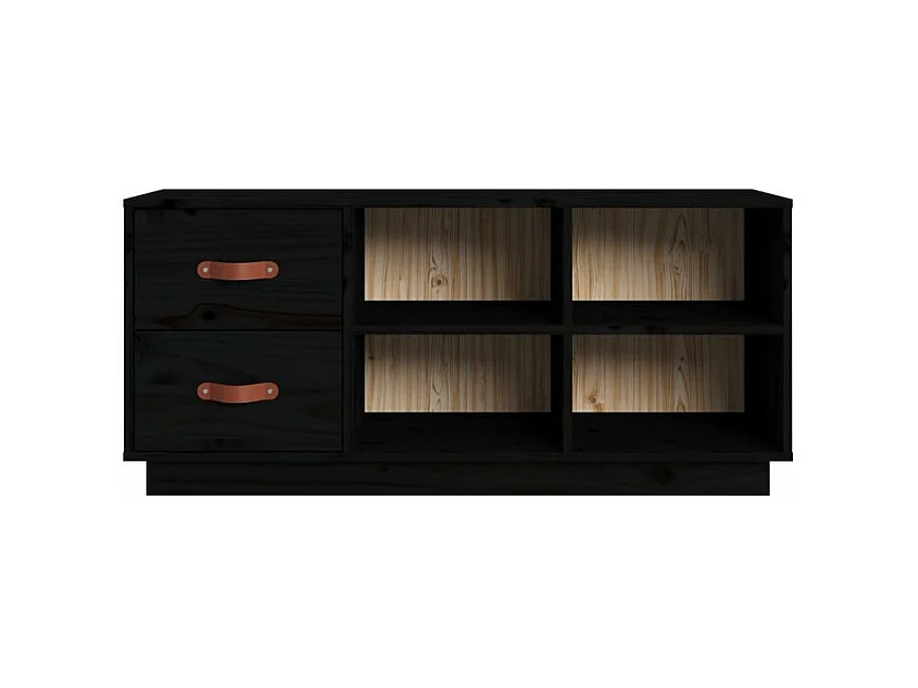 Banc à chaussures Noir 100x34x45 Bois de pin massif