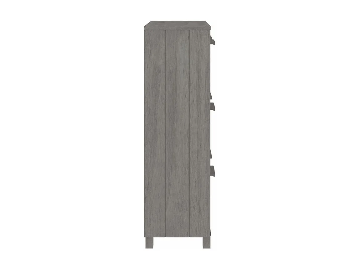 Armoire à chaussures en pin massif Verla L 60x117 - Format Pratique-Couleur Gris