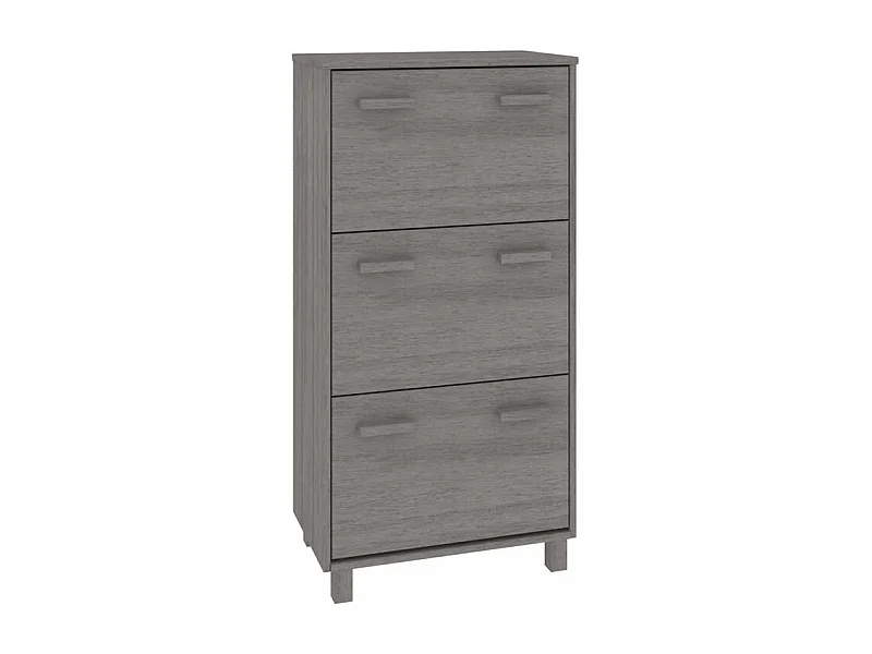 Armoire à chaussures en pin massif Verla L 60x117 - Format Pratique-Couleur Gris
