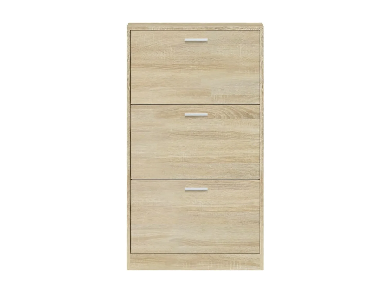 Armoire à chaussures en bois Puerto L59xH108xP17 – 3 portes rabattables-Couleur Marron fumé