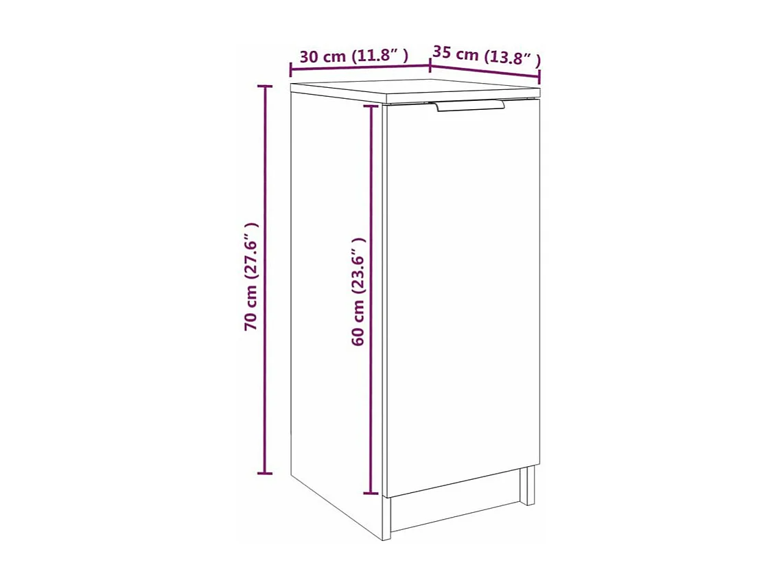 Meuble à chaussures Sonoma gris 30x35x70 Bois d'ingénierie