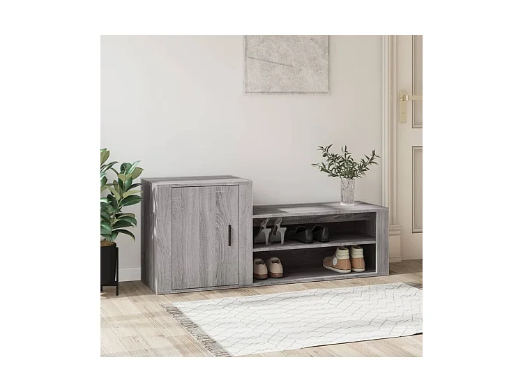 Armoire à chaussures Sonoma gris 130x35x54 Bois d'ingénierie