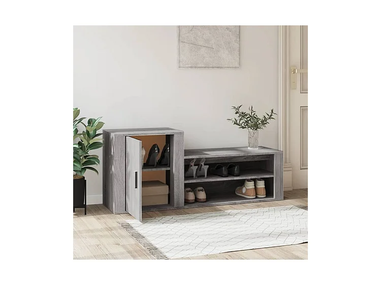 Armoire à chaussures Sonoma gris 130x35x54 Bois d'ingénierie