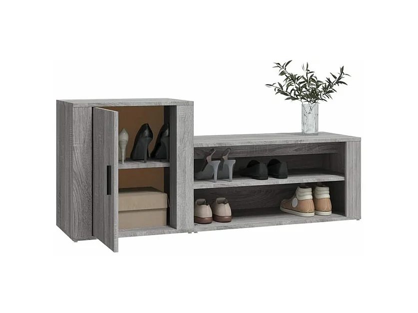 Armoire à chaussures Sonoma gris 130x35x54 Bois d'ingénierie