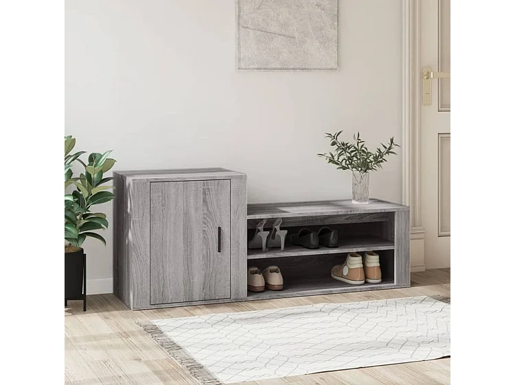 Armoire à chaussures Sonoma gris 130x35x54 Bois d'ingénierie