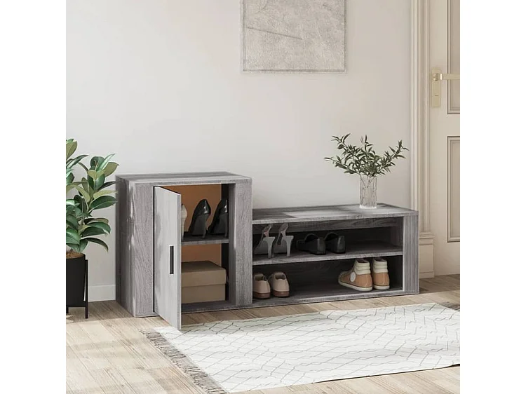 Armoire à chaussures Sonoma gris 130x35x54 Bois d'ingénierie