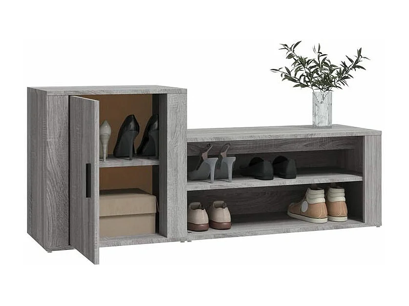 Armoire à chaussures Sonoma gris 130x35x54 Bois d'ingénierie