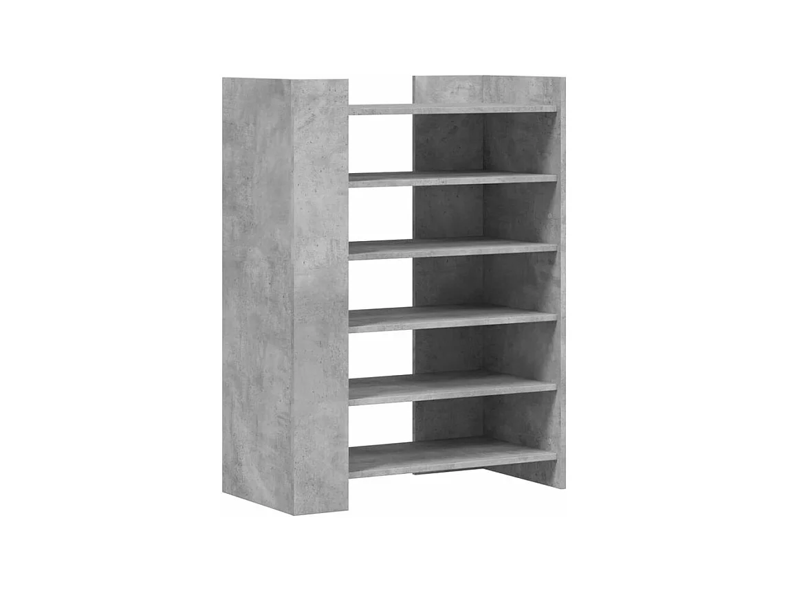 Etagères à chaussures en bois Lizza L75xH100xP38 – Élégance et praticité-Couleur Gris béton