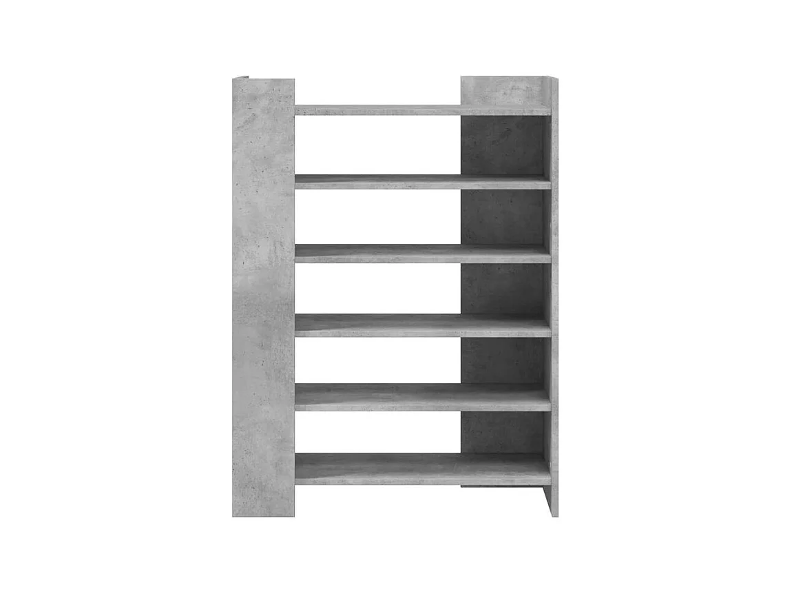 Etagères à chaussures en bois Lizza L75xH100xP38 – Élégance et praticité-Couleur Gris béton