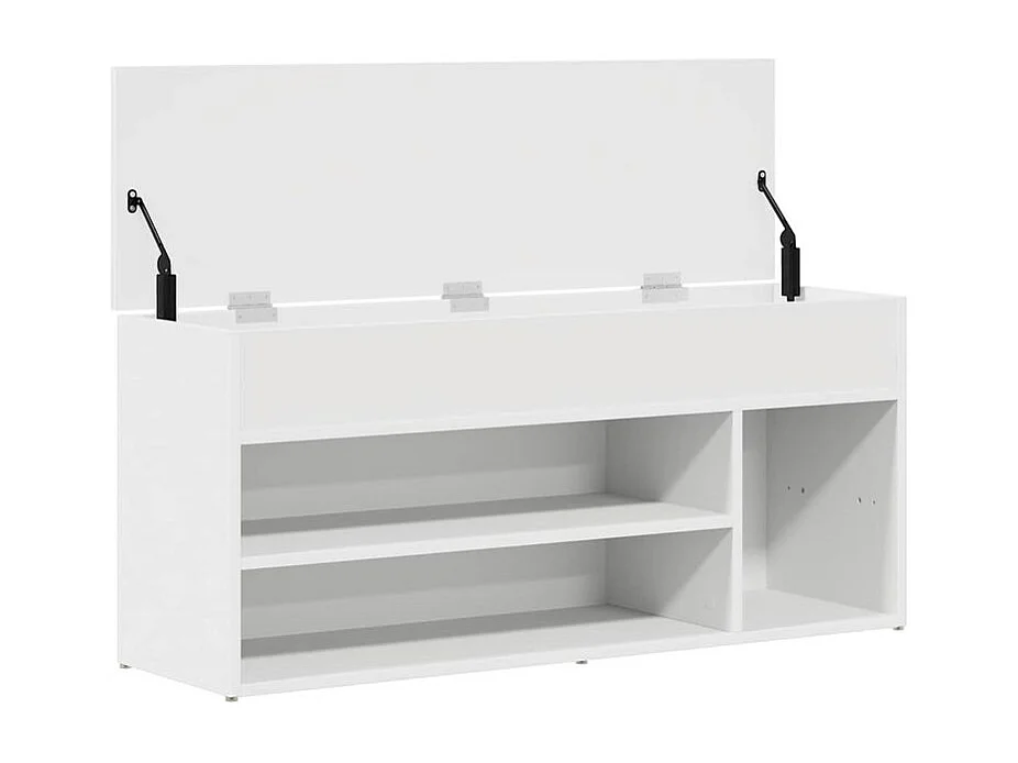 Banc à chaussures blanc 102x30,5x45 bois d'ingénierie