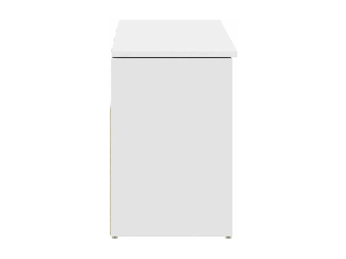 Banc à chaussures blanc 102x30,5x45 bois d'ingénierie