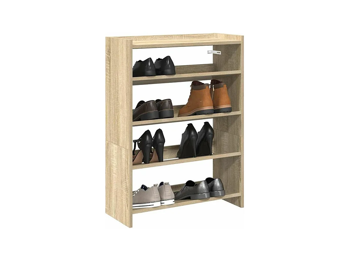 Étagère à chaussures chêne sonoma 80x25x61,5 bois ingénierie