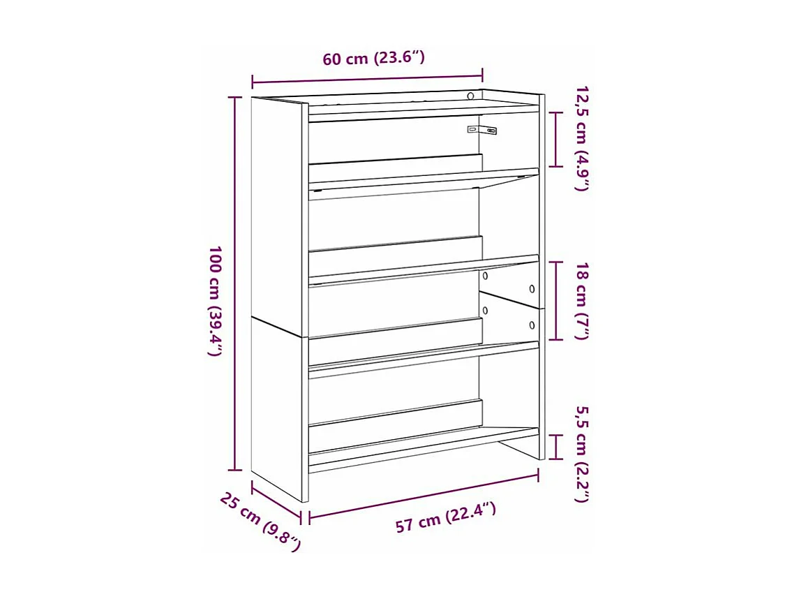 Étagère à chaussures chêne sonoma 80x25x61,5 bois ingénierie