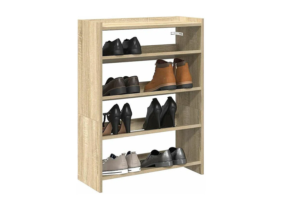 Étagère à chaussures chêne sonoma 80x25x61,5 bois ingénierie
