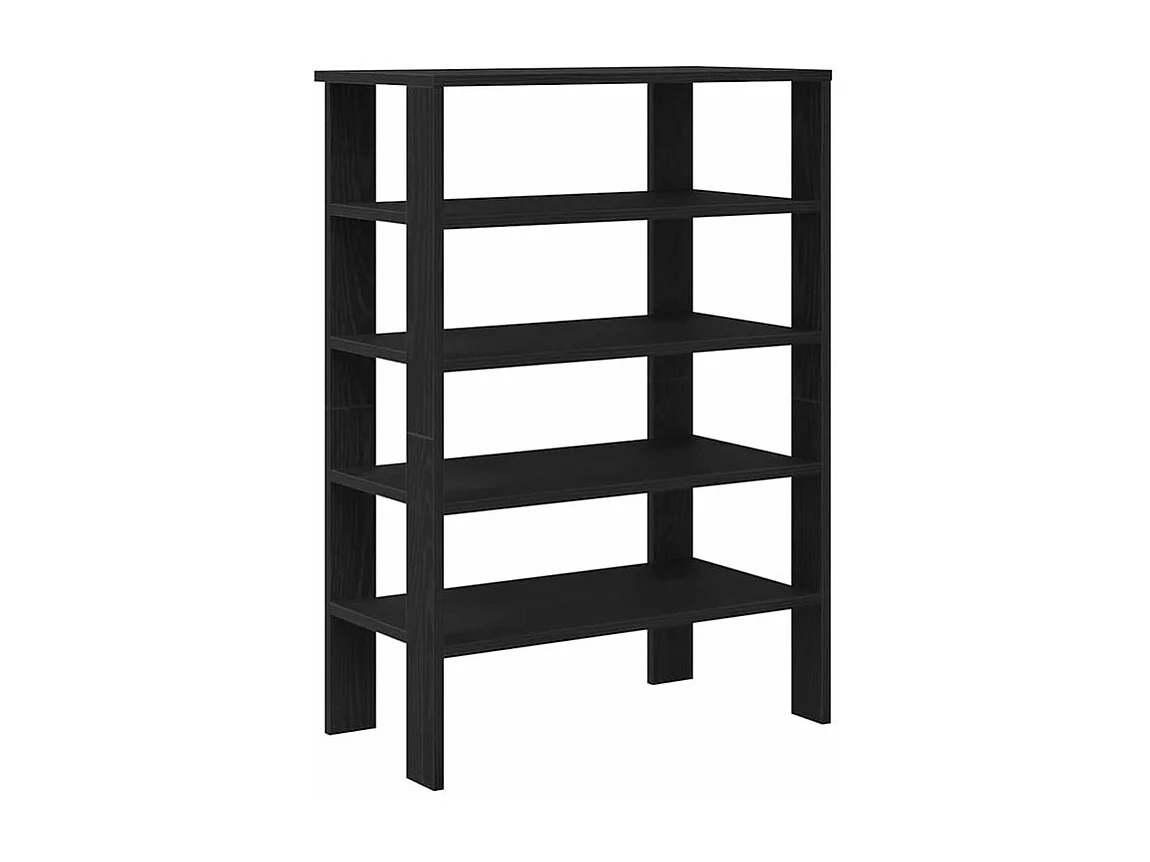 Étagère à chaussures noir 61x32x87,5 bois d'ingénierie