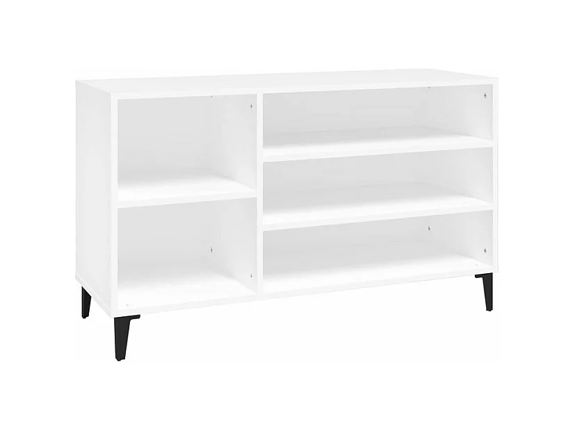 Meuble à chaussures Briko – Style et rangement optimal-Couleur Blanc-Modèle de pieds Noir fin