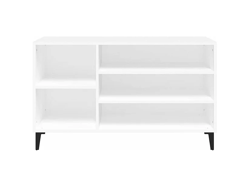 Meuble à chaussures Briko – Style et rangement optimal-Couleur Blanc-Modèle de pieds Noir fin