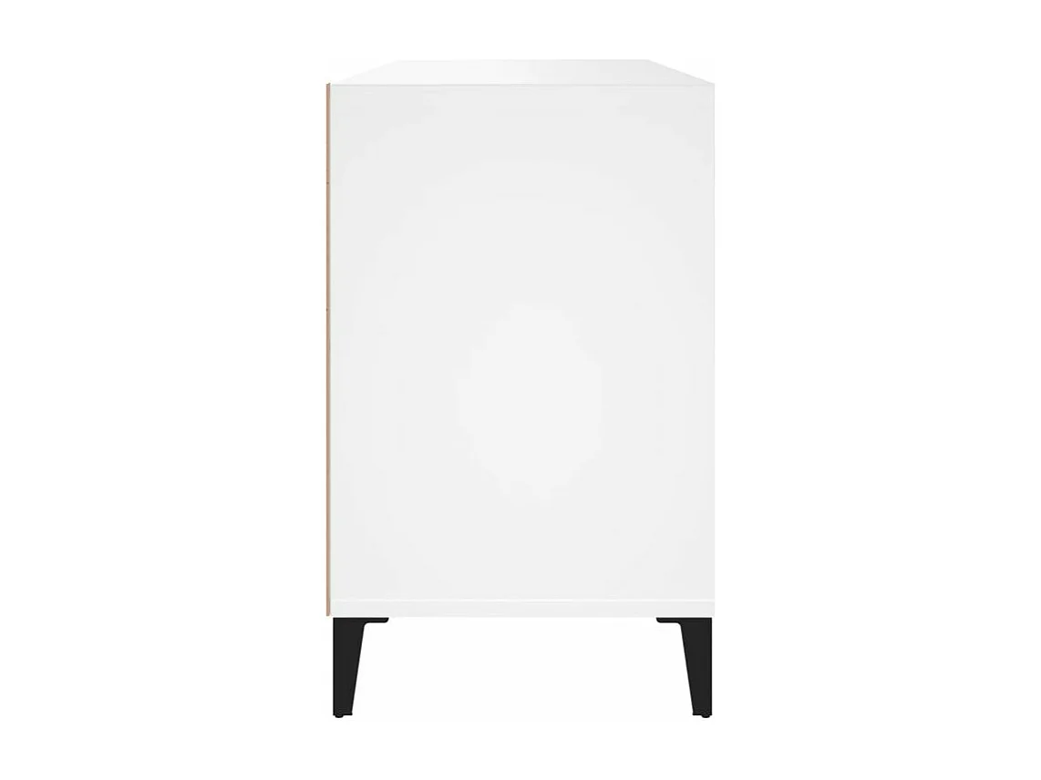 Meuble à chaussures Briko – Style et rangement optimal-Couleur Blanc-Modèle de pieds Noir fin