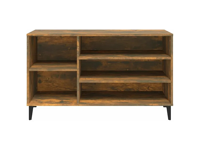 Meuble à chaussures Briko – Style et rangement optimal-Couleur Chêne brun-Modèle de pieds Noir fin