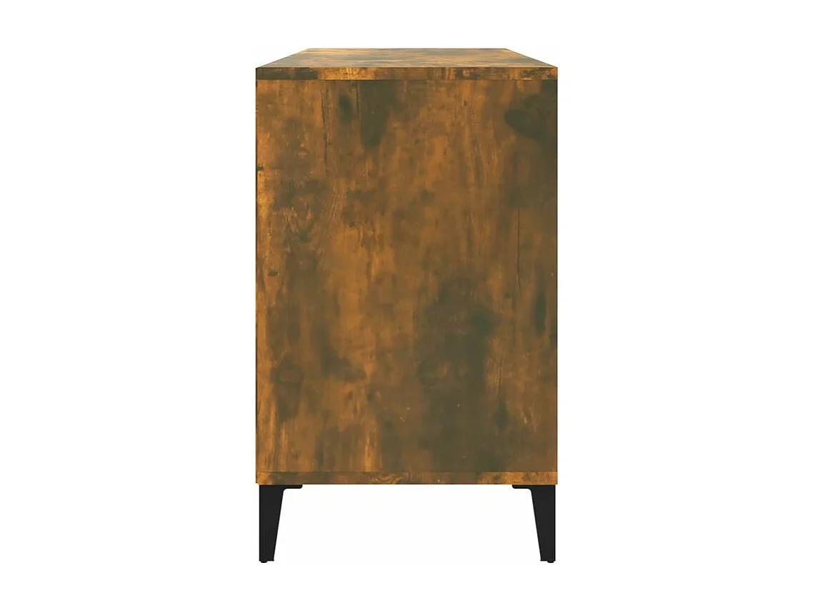 Meuble à chaussures Briko – Style et rangement optimal-Couleur Chêne brun-Modèle de pieds Noir fin