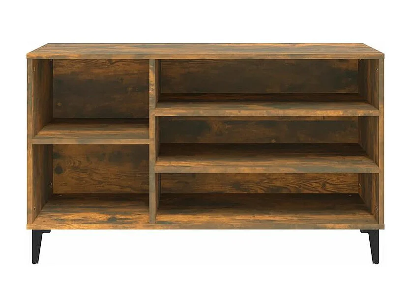 Meuble à chaussures Briko – Style et rangement optimal-Couleur Chêne brun-Modèle de pieds Noir fin