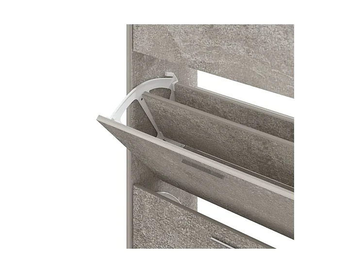 Armoire à chaussures en bois Puerto L63xH147xP24 – 4 portes rabattables-Couleur Gris béton