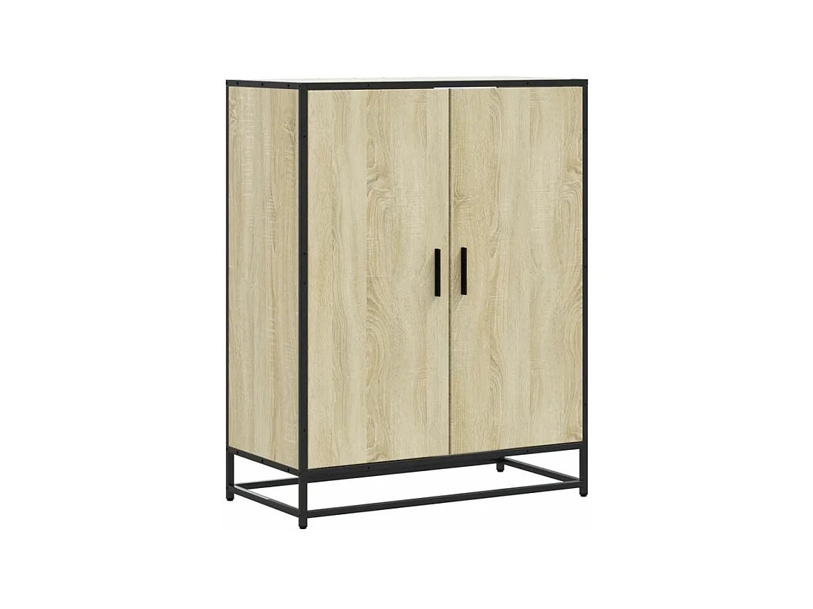 Armoire à chaussures chêne sonoma bois d'ingénierie et métal