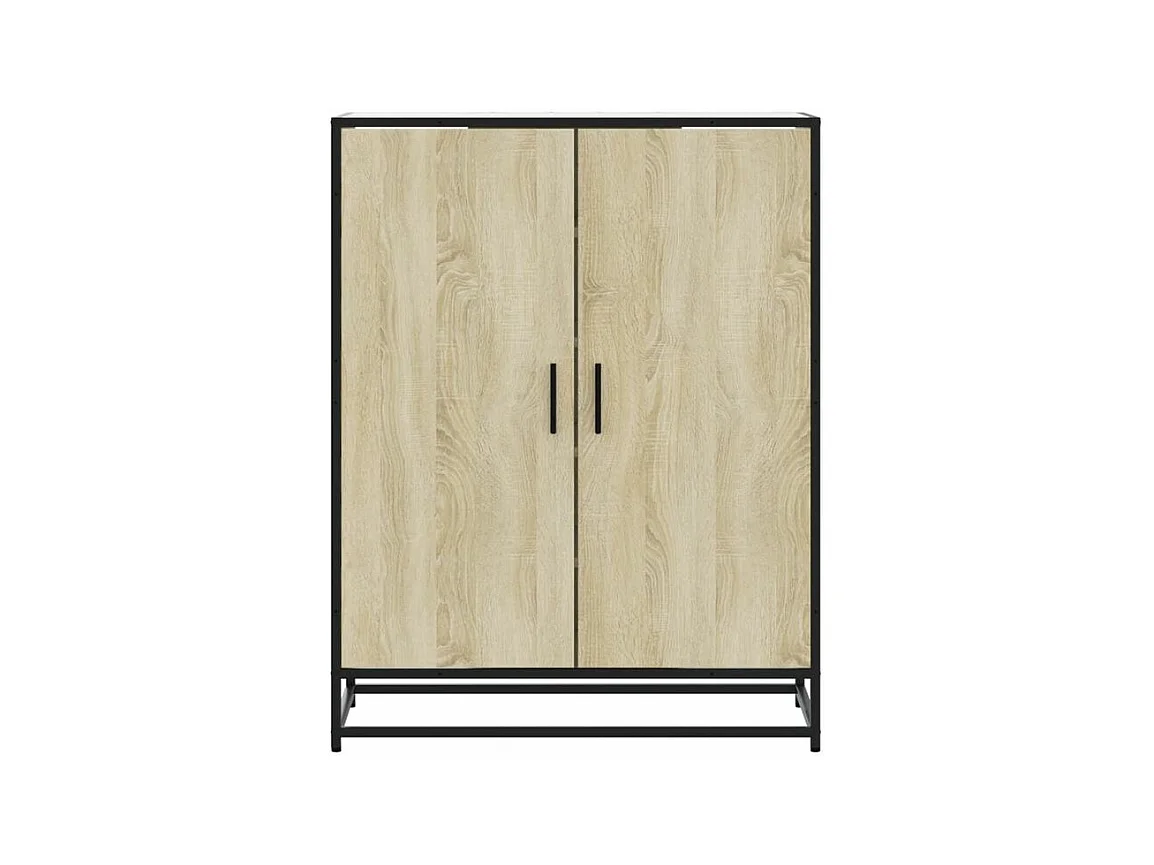 Armoire à chaussures chêne sonoma bois d'ingénierie et métal